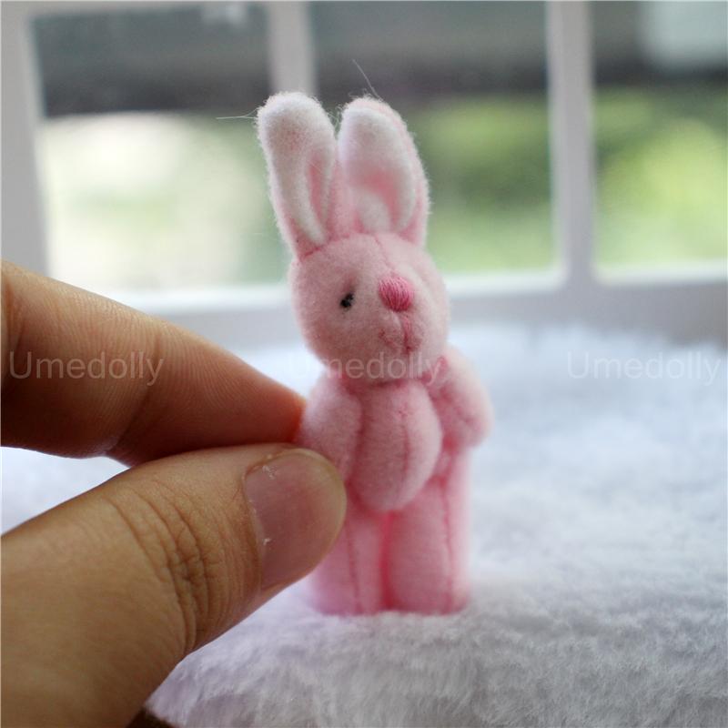 Păpușă Miniatură la Scara 1/6 sau 1/12 Urs Iepure Jucărie de Pluș Mini Decor Cameră Copii pentru Accesorii Păpușă OB11 Blyth