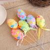 6Pcs Small Colored Foam Eggs with Stick For Festival Celebration Vase Arrangement and Basket Fillers And Art Craft