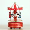 Hand Cranked Christmas Musical Carousels Box Ornament Wind Up Mechanism Music Box Ideal Gift Holiday Festives Decoration