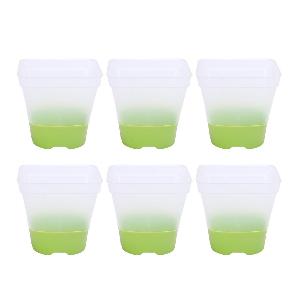 6 Set Clear Nursery Pots with Drainage Holes Silicone Base Lids 3in Plastic Reusable for Plants Starting