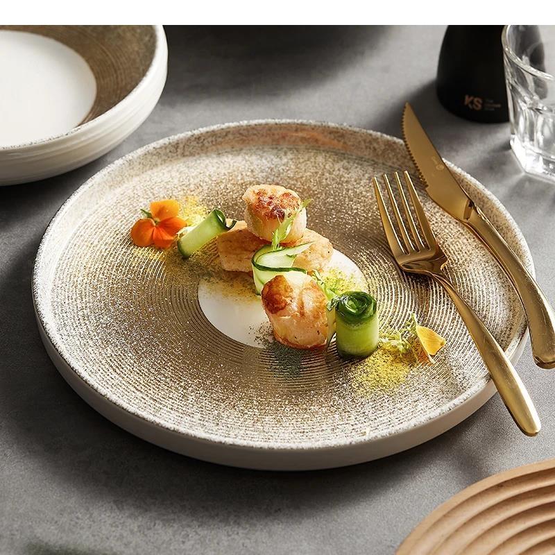 Ceramic Steak Plate Tableware Hotel Restaurant Pasta Dessert Main Dish Nordic Home Kitchen