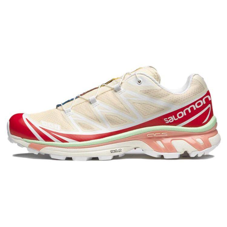 SALOMON Xt-6 Round Toe Elastic Comfortable Durable Breathable Lightweight Grip Low-Top Outdoor Functional Shoes Unisex Shoes Pink Orange 472933