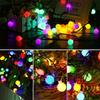 Solar LED White Ball String Lights Outdoor Waterproof Fairy Lamp Decorative Lights For Garden,Yard,Balcony,Terrace,Fence,Camping