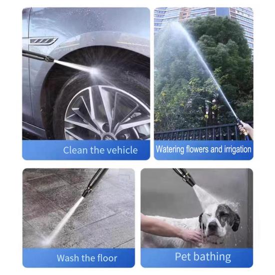 Adjustable Hose Nozzle High-Pressure Garden Hose Sprayer Booster Nozzle Rust-Proof for Car Wash