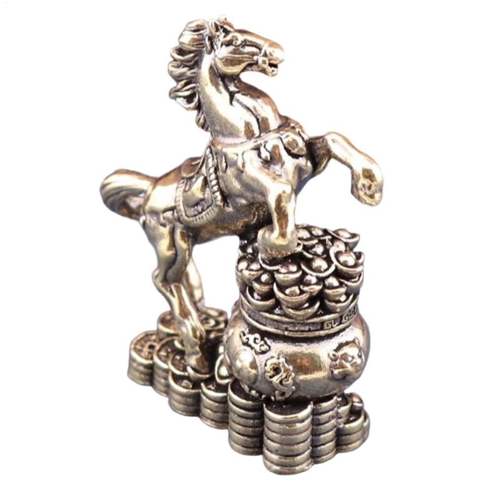 2026 Horse Sculpture Golden Collectible Collection Chinese Horse Decor for Home for Luck Rich Wealth Blessing Holiday Christmas