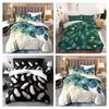 Peacock Feather 3D Digital Printing Three-Piece Set, Bedding Quilt Cover Home Textiles