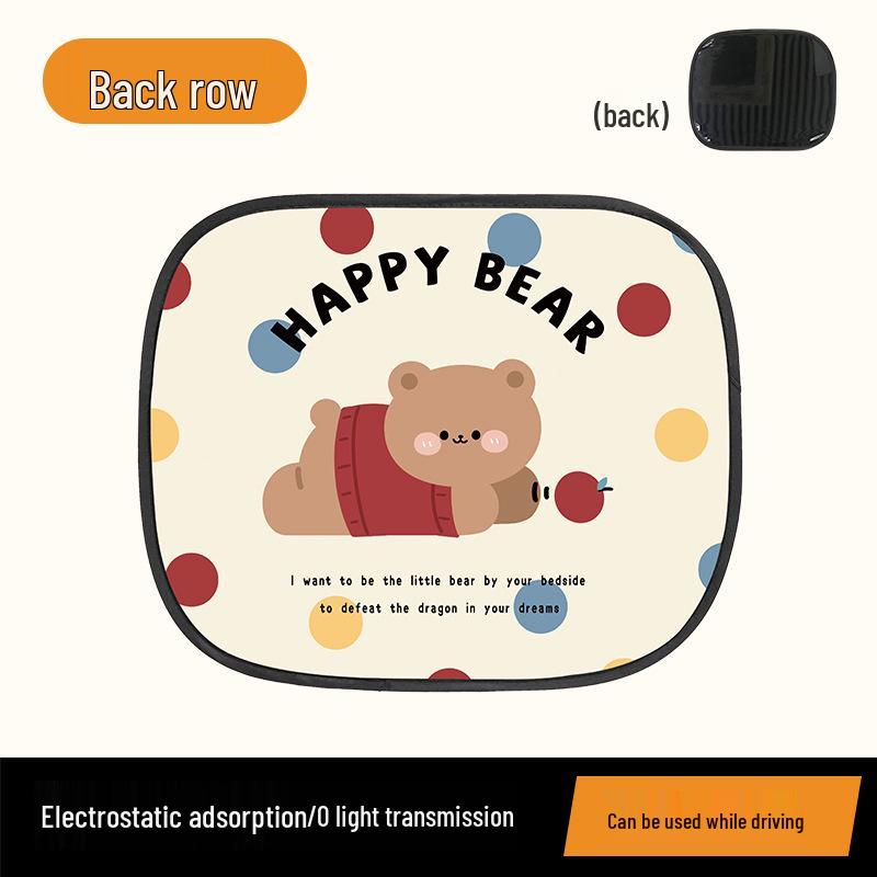 Elektrostatische Auto Zonnescherm - Schattig Beer Ontwerp voor Baby Warmtebescherming & Isolatie