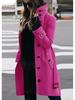 Cappotto di lana da donna taglie forti Autunno/Inverno 2024 a bottoni multipli, monopetto, con colletto a bottone