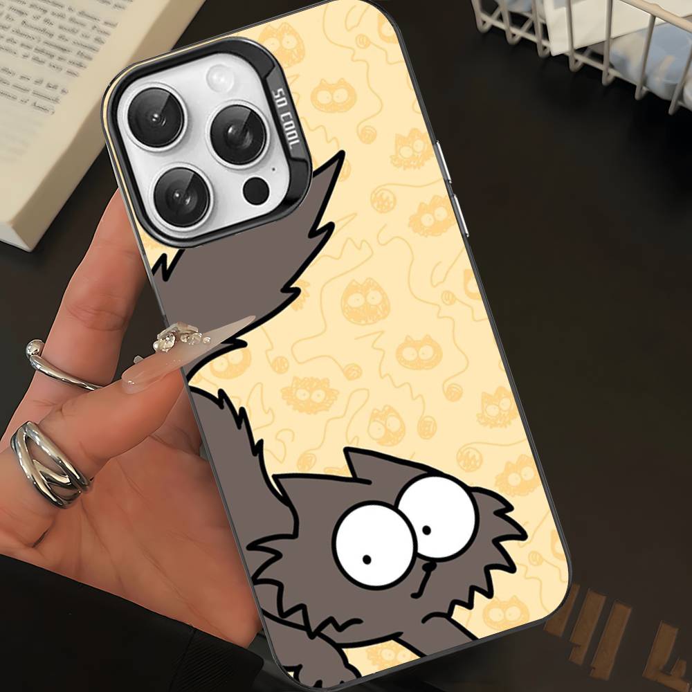 Cute S-Simons Cat Phone Case For IPhone 17 Air 16 15 14 13 12 11 Pro Max Color Hard Cover