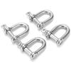 4Pcs M10 Straight D Shackle Stainless Steel D Type Short Breaking D Rigging Shackle Hooks