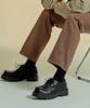Pascorozen Jc1310 Pierre 2-Hole Wallabee Derby Shoes Black