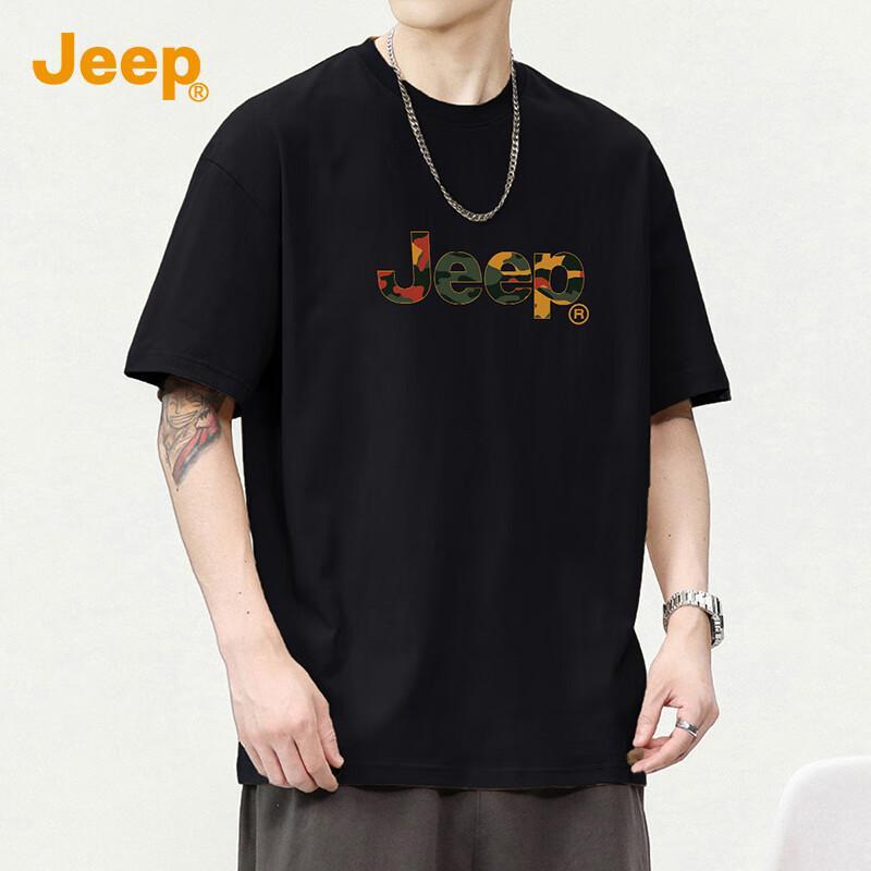 JEEP Men s Pure Cotton Loose Fit Short Sleeve T-Shirt 3XL