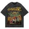 Vintage Gewaschenes Gorillaz The Mountain T-Shirt Mode Herren Damen Ästhetisch Retro Übergroß Locker Säurewäsche T-Shirts Kleidung