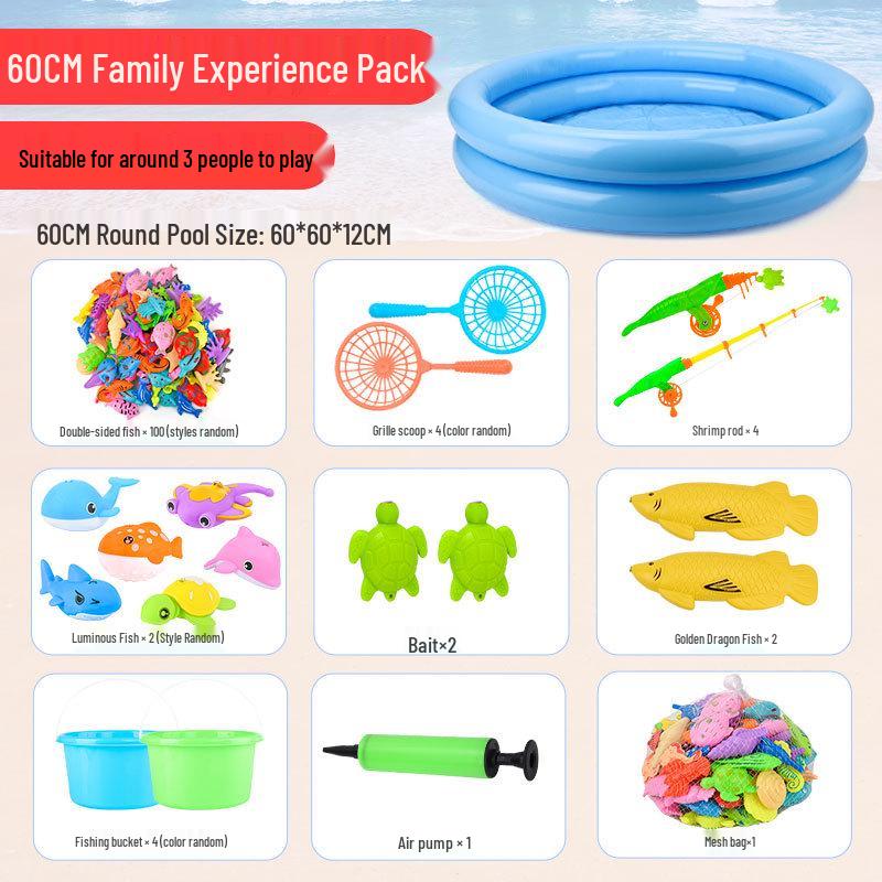 Kids Magnetic Fishing Pool Toy Set for Night Market Stalls