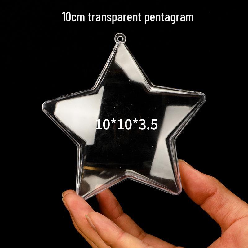 Christmas Heart-Shaped Acrylic Ornament - Transparent Hanging Ball Decoration