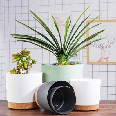 Plant Pot Large Plastic Flowerpot With Drainage Indoor Plants Bonsai Balcony Potted With Tray Garden Home Decoration