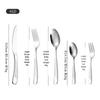 Cross 304 Stainless Steel Star Diamond Tableware Set: Steak Knife, Fork, Spoon, and Teaspoon for Home and Hotel Use