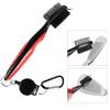 Portable Double Side Golf Club Cleaning Brush with Retractable Line Carabiner