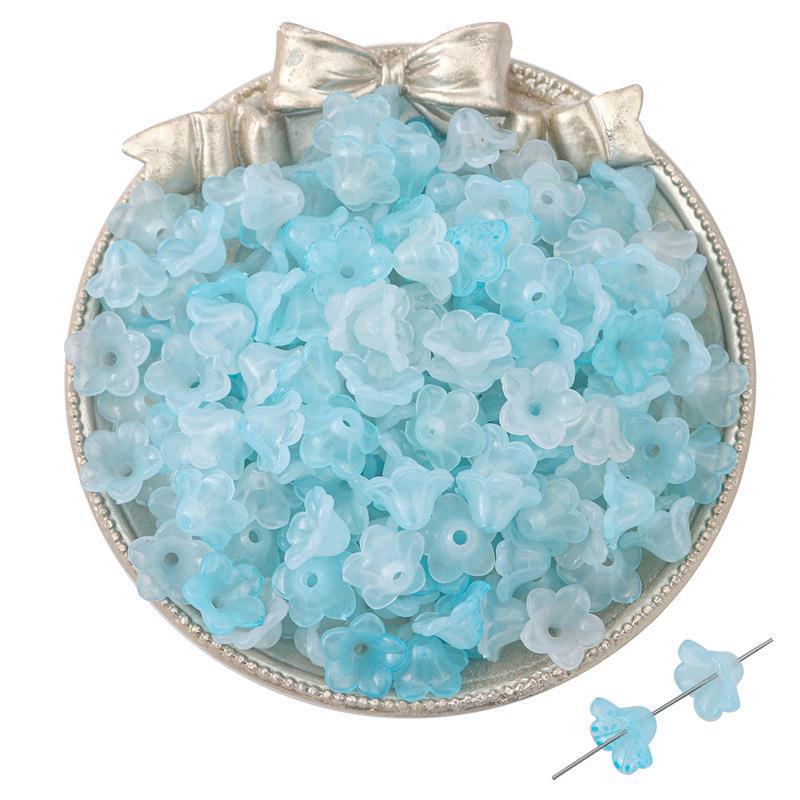 

Акриловый градиентный двухцветный колокольчик-подвеска, бусина-колокольчик, материалы для DIY ювелирных изделий 12×7mm, Hole ~1.5mm, 100 pcs/bag