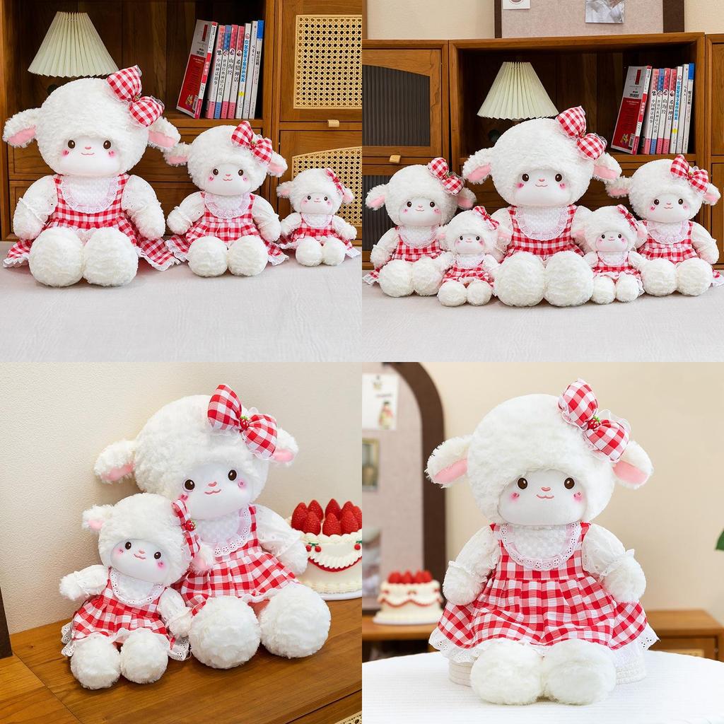Plush Cherry Sheep Toy With Pp Cotton Filling For Girls And Kids Comfort