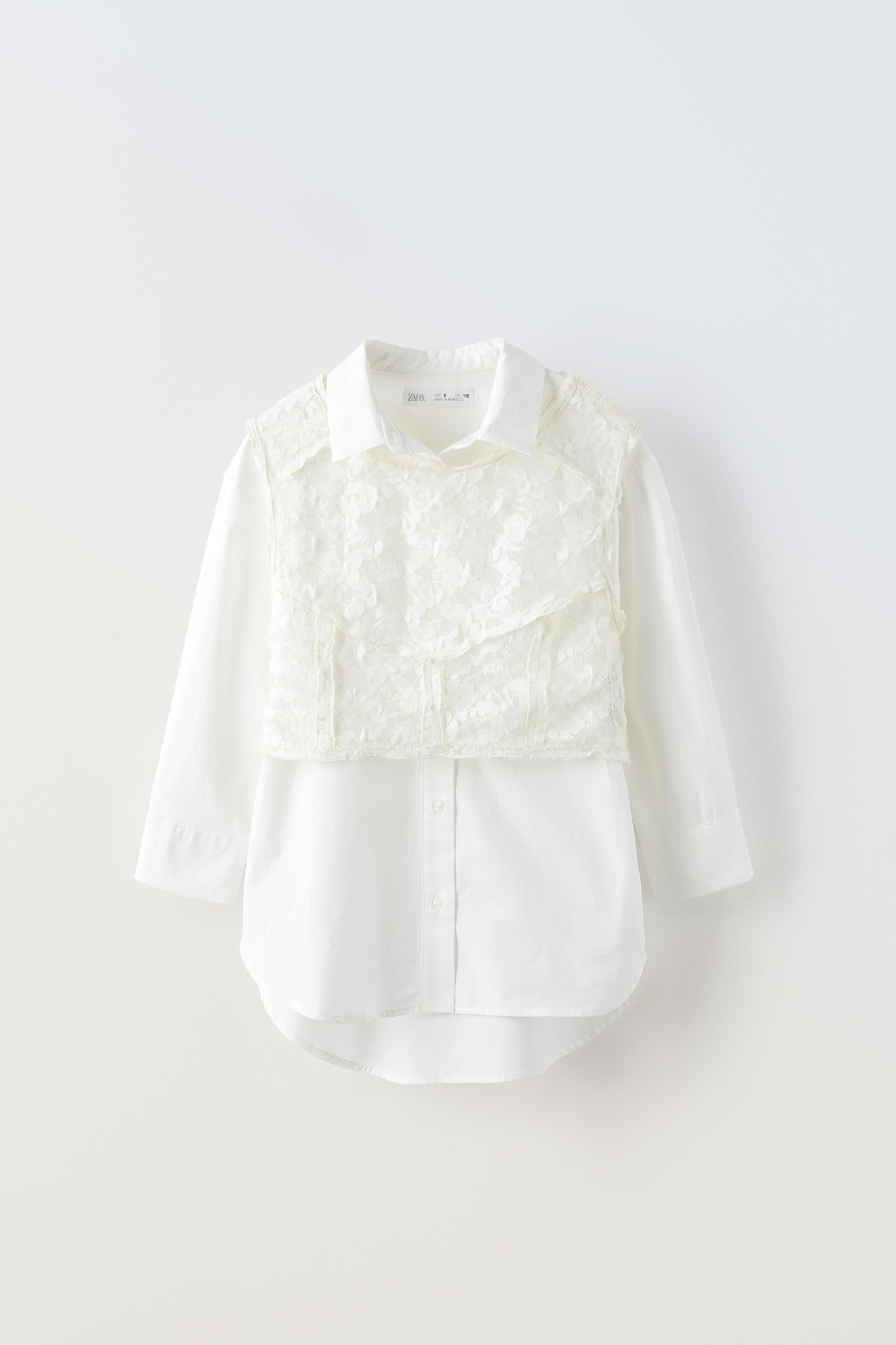 

РУБАШКА ИЗ ПОПЛИН И КРУЖЕВА