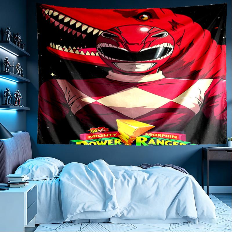 Mighty Morphin Power Rangers Print Tapestry, Lightweight Wall Hanging, for Bedroom, Dorm, Living Room, Home Art Decor - Birthday Christmas Gift for Fr