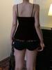European & American Sexy Leopard Print Color Block A-Line Lace Tie-Up Camisole