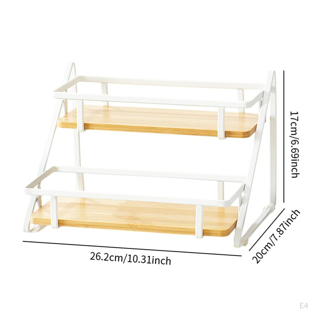 2 Layer Spice Rack Cup Storage Stand Standing Holder Desktop for