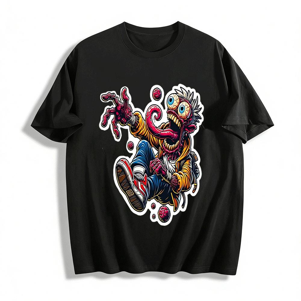 Weird Mutant Cool Print Casual Personality Top Pure cotton T-shirt XXS