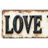 Träskylt "Love You Bye" Vintage Stil Väggkonst Gårdsstil Rustik Hängande Plakett för Vardagsrum Hall Entré Vägg Dörr Heminredning