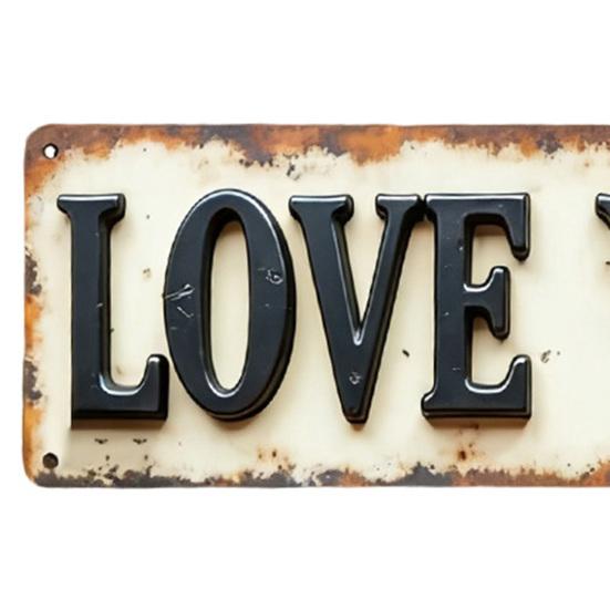 Träskylt "Love You Bye" Vintage Stil Väggkonst Gårdsstil Rustik Hängande Plakett för Vardagsrum Hall Entré Vägg Dörr Heminredning