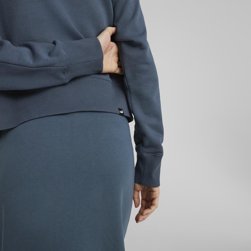 Puma Solid Color Casual Pullover Loose Long Sleeve Sweatshirt Women Sweatshirt Blue 673109-16