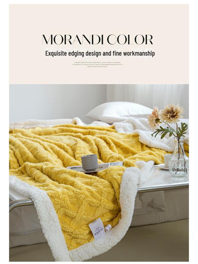 Tuff Lamb Fleece Nordic Sofa Blanket: Soft, Solid Color, Year-Round Use