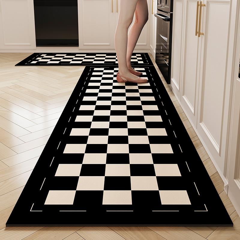 Kitchen Floor Mat Pvc Leather Non-Slip Foot Mats Waterproof Oil-Proof Home Decoration Flower Rug Tappeto Cucina Pvc
