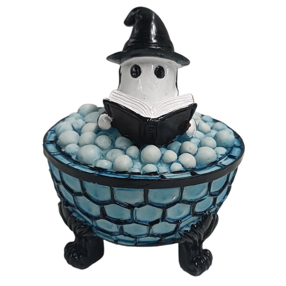 LED Halloween Ghost Night Light Battery Powered Cute Ghost Lamp Multi-Purpose Ghost Bathtub Accent Lamp for Home Bathroom Decor