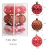 12Pcs/Box Plastic Christmas Gifts Boxes Pendant DIY Crafts Painted Christmas Decorations