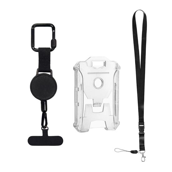 

Ключниця-застібка для мобільного телефону з шнуром 60 см Тримач для посвідчення особи Висувний затискач Протикрадіжка Захисна застібка-кліп для подорожей, пішого туризму D