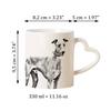 Azawakh, Tuareg Sloughi - cup with a dog, adorable cup with a heart-shaped handle, universal gift from the Art-Dog brand