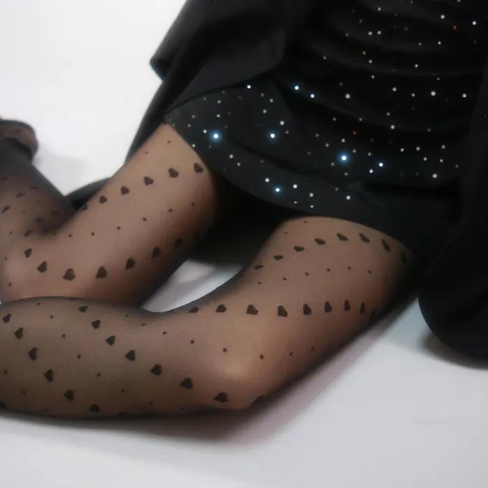 Diagonal Heart Polka Dot Stockings