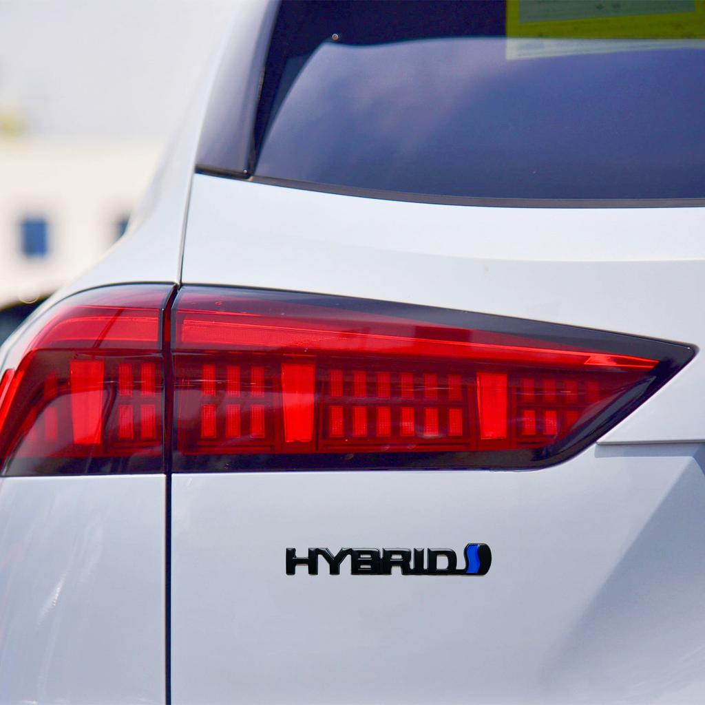 3D Metal HYBRID Logo Side Fender Rear Trunk Emblem Badge Car Sticker Decals For Toyota Prius Camry Crown Auris Rav4s