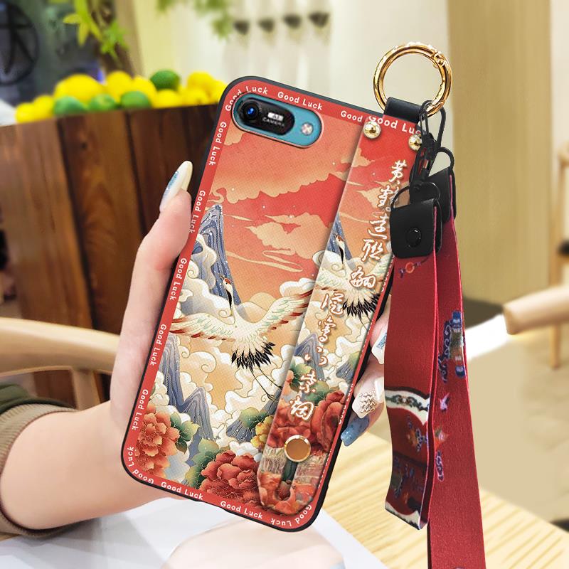Elderly lady Kickstand Phone Case For Itel A25/A35/A25 Pro Lanyard Anti-knock Silicone Fashion Anti-dust Wristband Ring