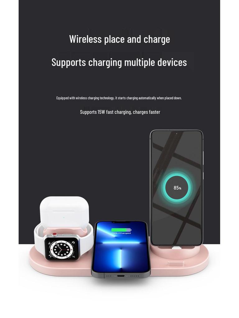 6-in-1 Wireless Charging Station for Phones and Watches