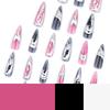 European & American Long Pointed 3D Silver Smudged Fake Nails - Popular Cross-Border Nail Art
