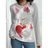 Autumn/winter Women's 3D Printed Crew Neck Long-sleeve T-shirt