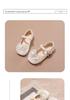 2026 Spring Girls' Princess Leather Shoes with Rhinestone Bow & Soft Sole
