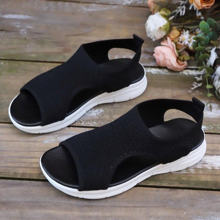 Fashion Ladies Shoes 2025 High Quality Buckle Strap Women's Sandals New Closed Toe Office Summer Solid Wedge Sandals Zapatos