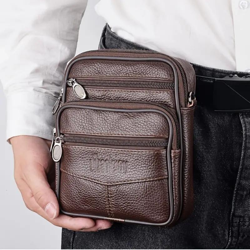 Pánská nová taška crossbody z pravé kůže Vertikální trendy multifunkční taška přes rameno Aktovka Ležérní cestovní taška Messenger