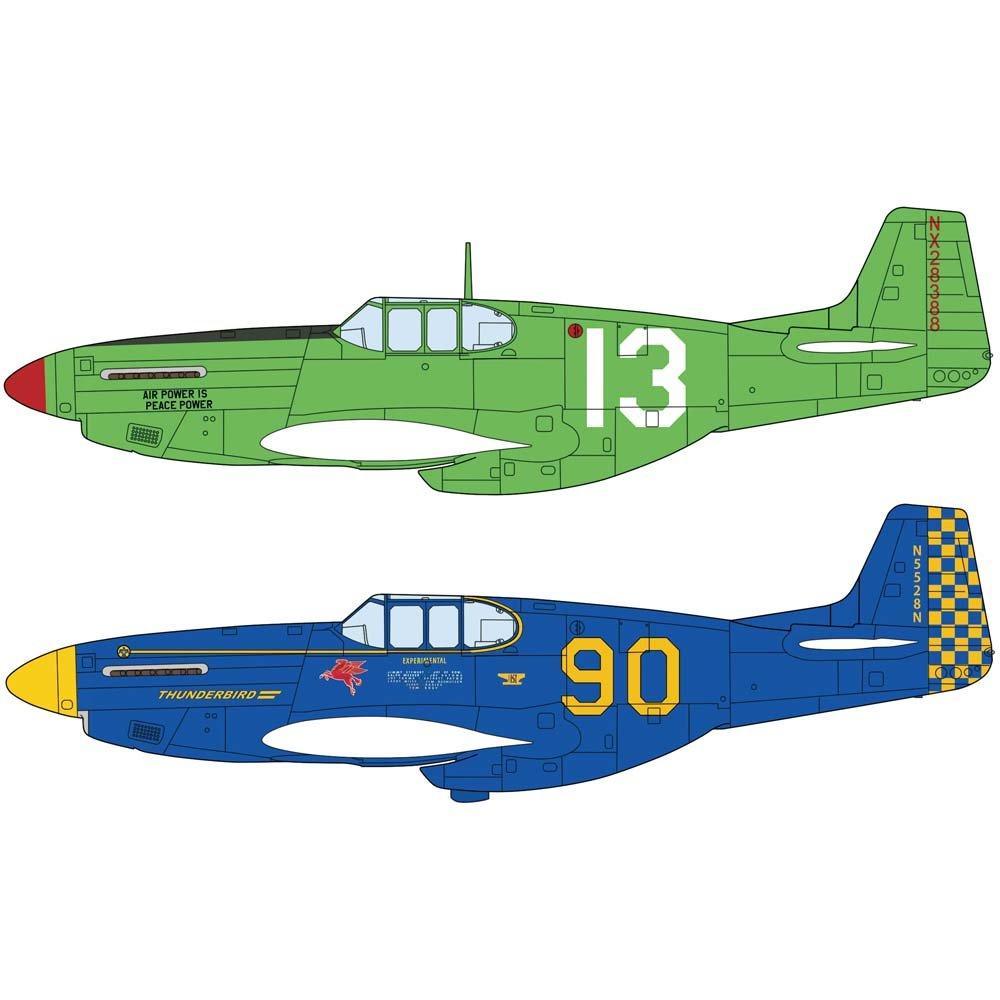 

Hasegawa Mustang Air Racer 2 aircraft set plastic model 02155 1/72 P-51B/C