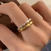 Real  Sterling Silver Rice Beads Round Rings for Women Trendy Opening Fine  Minimalist Personality Accessories