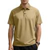 TEMU popular high-end mesh seersucker ice silk short-sleeved men's lapel summer solid color large size POLO shirt